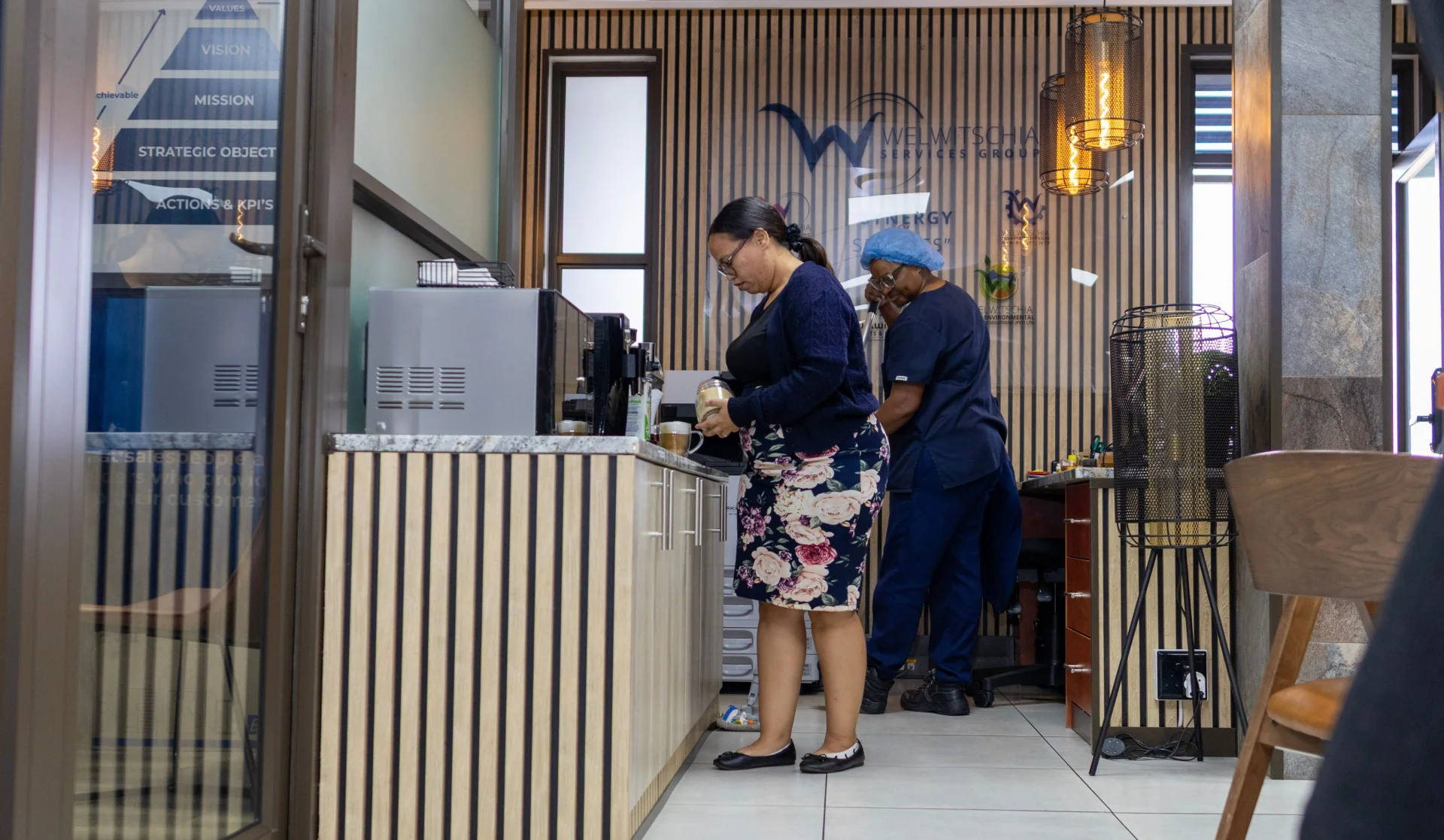 WCCS refreshment and catering support in a client-facing setting