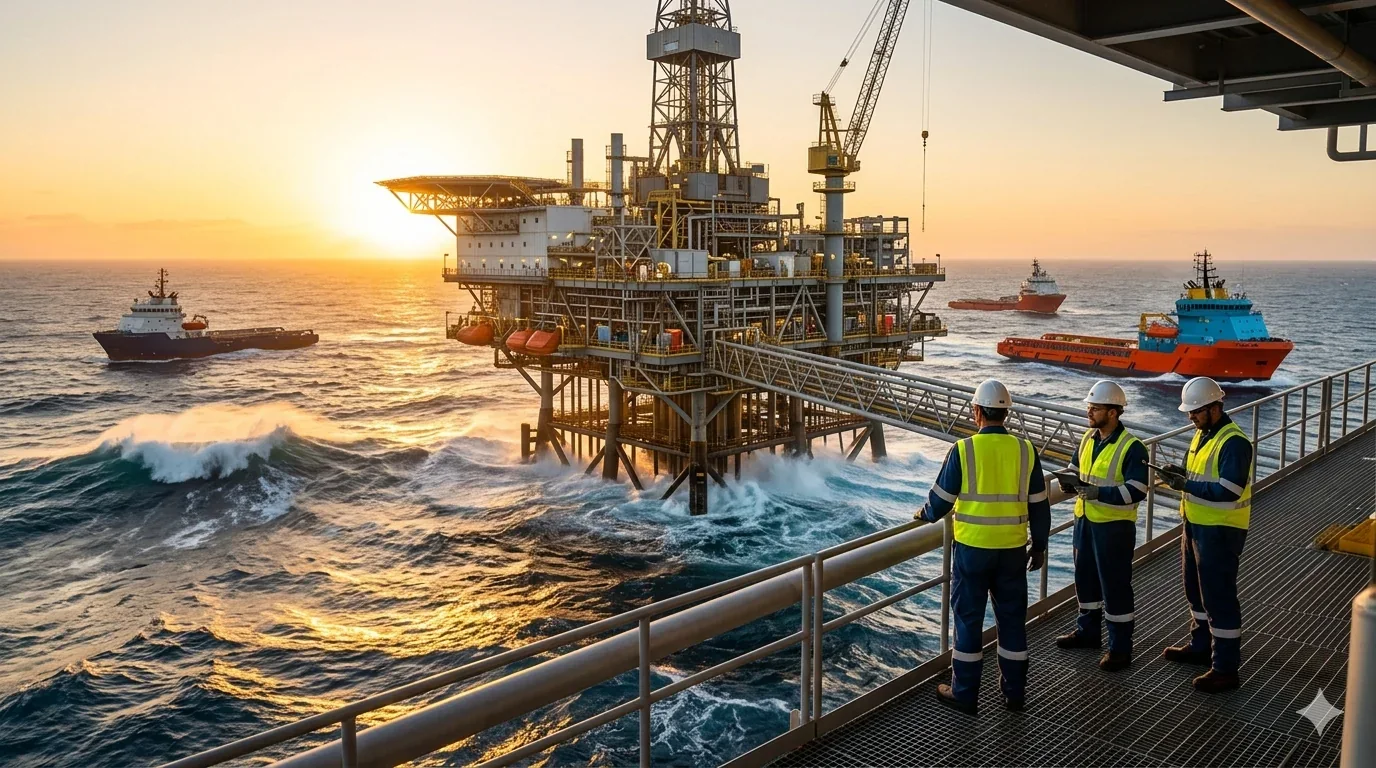 Facilities support team operating in a remote industrial environment