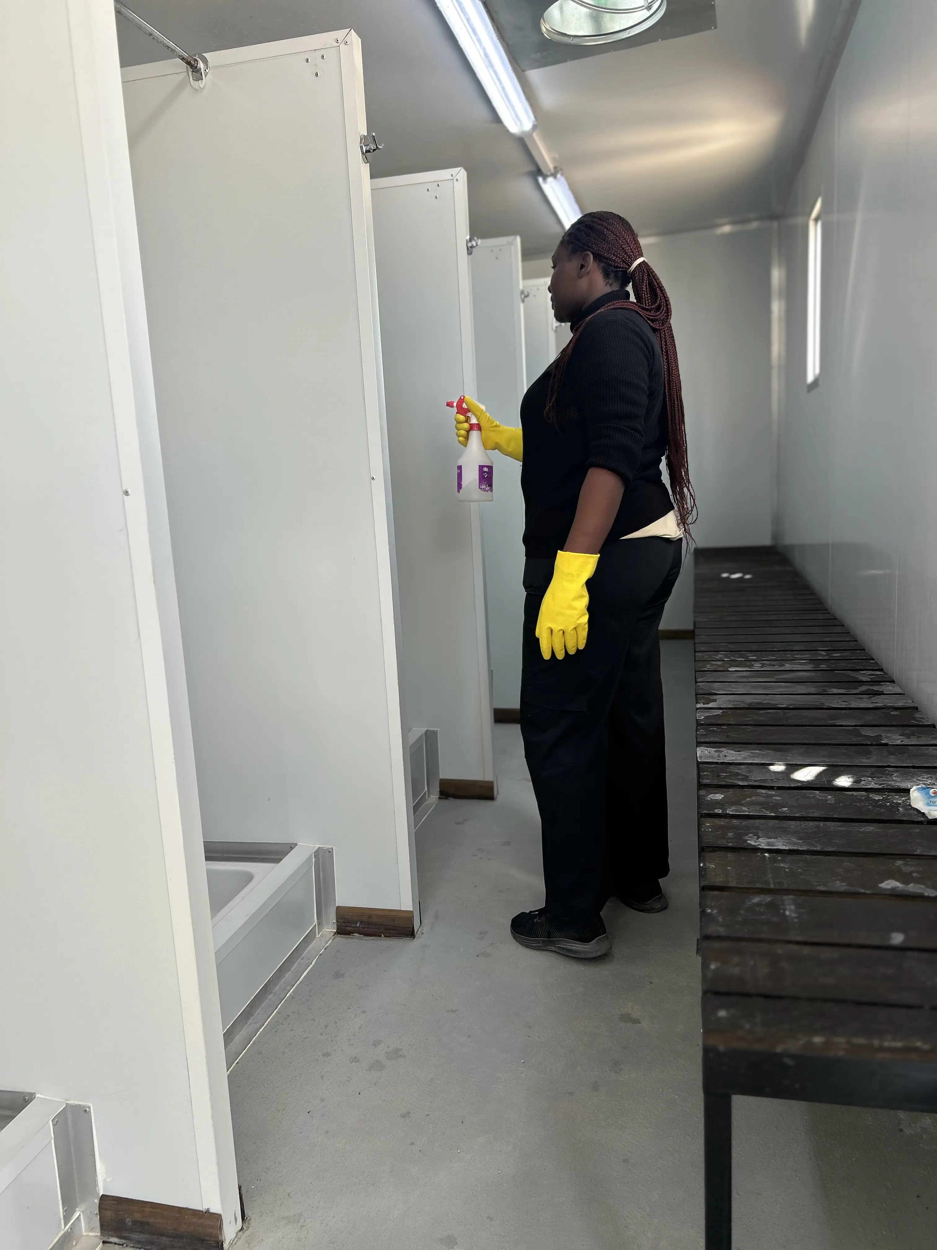 Industrial cleaning and hygiene support in an active operations setting