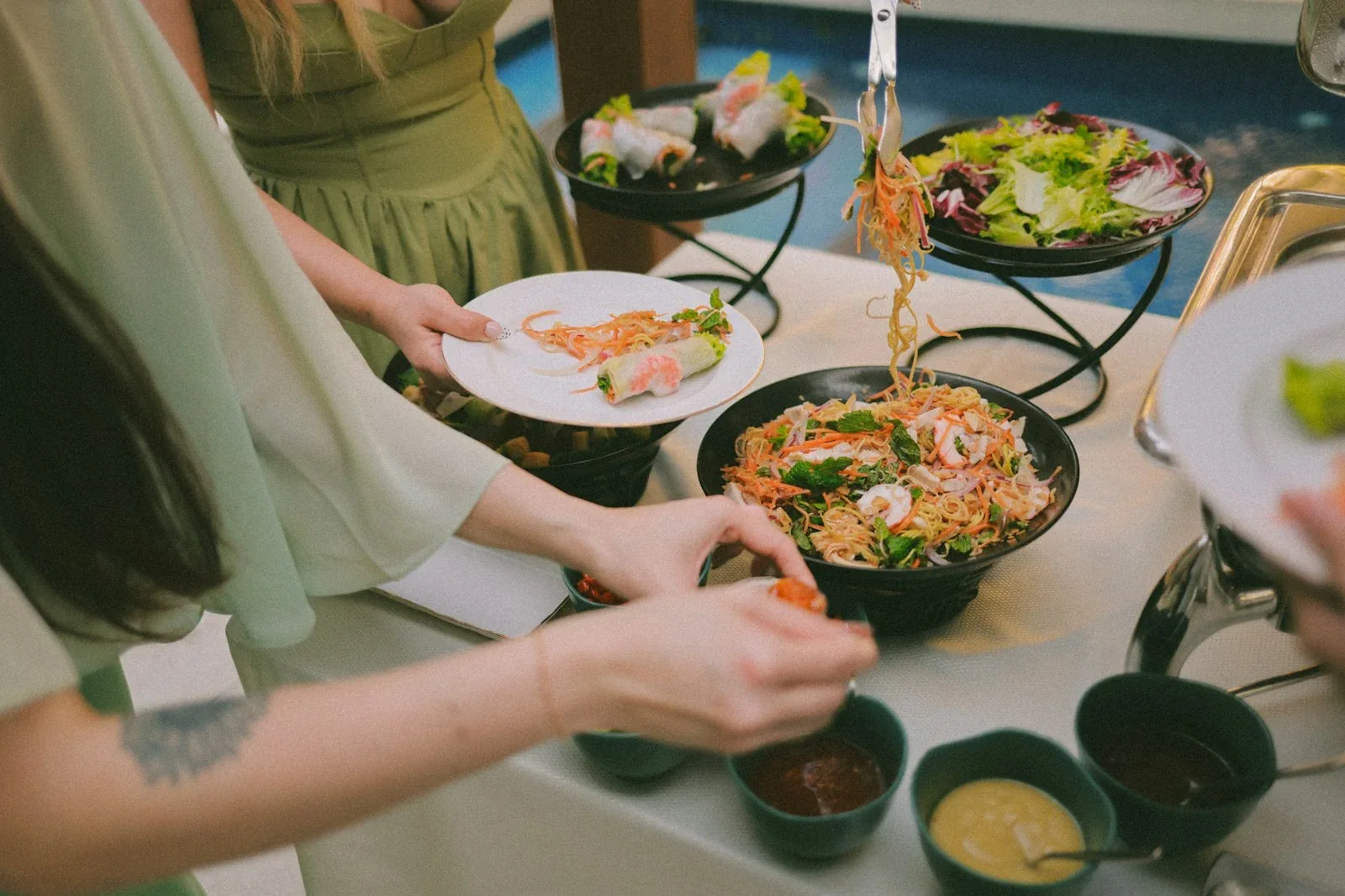 Professional catering presentation for a business event